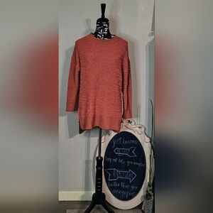 Women's Textured Sweater - Rust